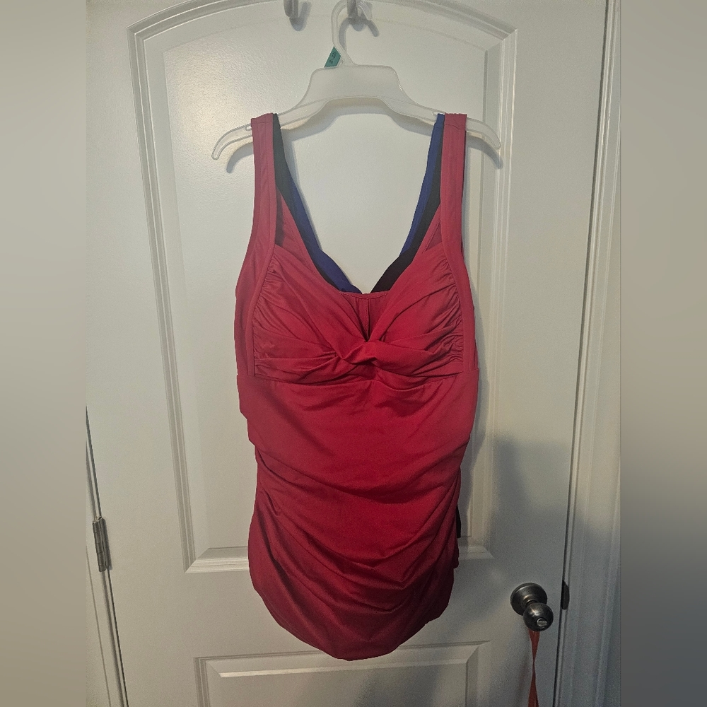 Red swimsuit Never worn. Size 2X 18W. Tummy control